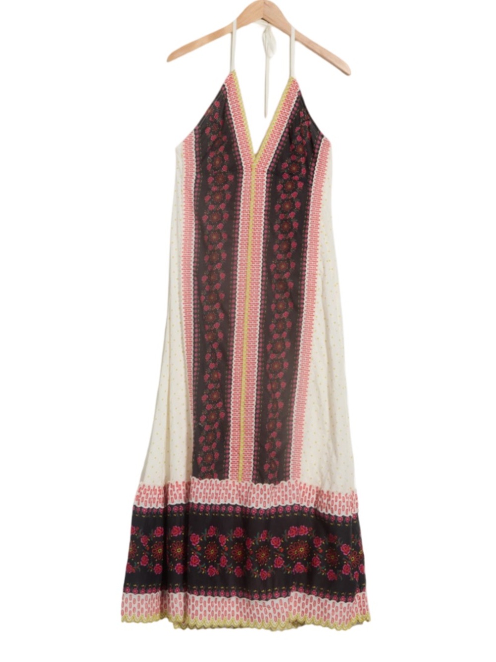 Free People Cubana Border Print Halter Maxi Dress NWT Medium